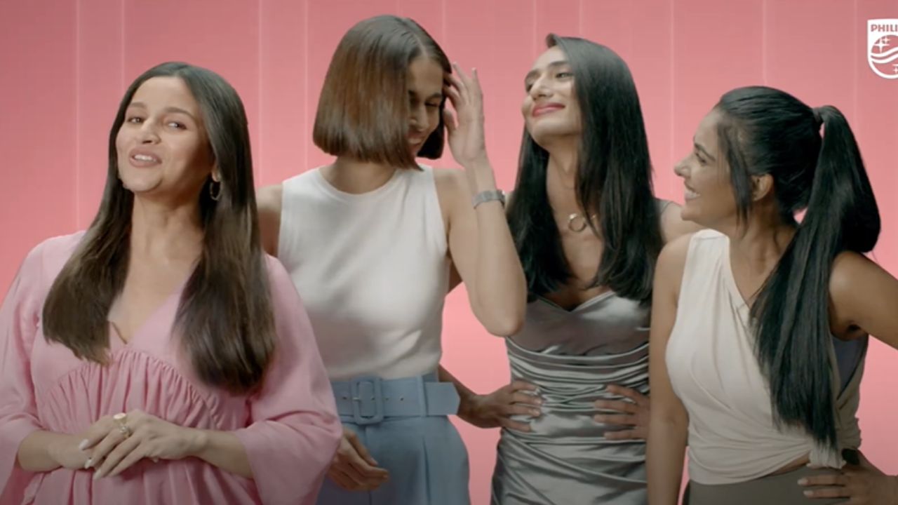 Philips India states that in female grooming there is massive demand for hair care products (straighteners or straightening brushes) which are able to do job at home easily. (Image source: Still from the ad)