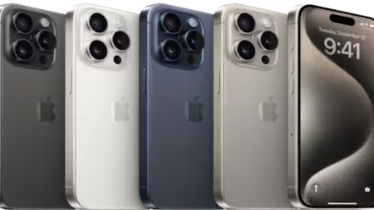 The iPhone 15 Pro and Pro Max sport a titanium frame and will be powered by an A17 Pro chip. (Image sourced from CNBC)