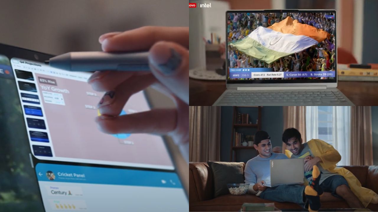 The campaign's slogan "You’ll wish everything was a Lenovo" highlights Lenovo's cutting-edge technology. (Stills from the ads)