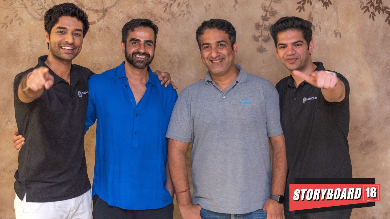 The 1% Club is a members-only platform founded by Sharan Hegde and Raghav Gupta. (From left to right: Sharan Hegde, Nikhil Kamath, Abhijeet Pai and Raghav Gupta)