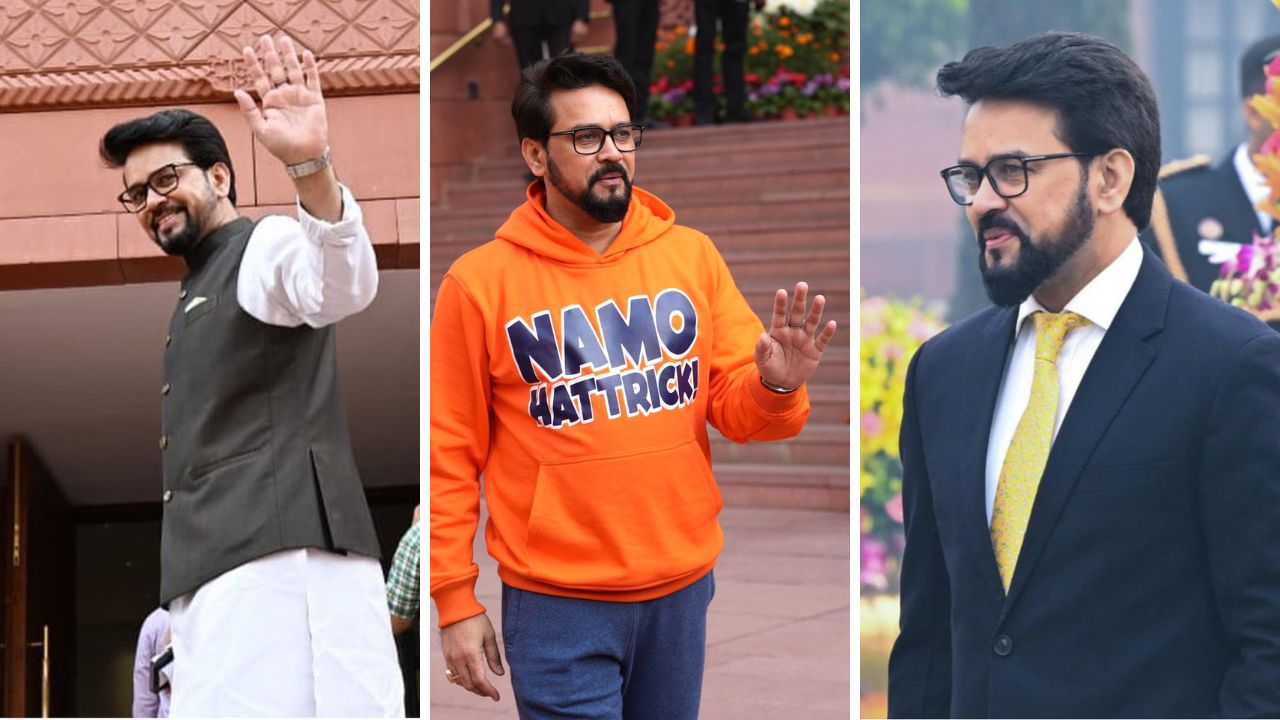 Rocking jeans, sneakers and an orange hoodie with 'Modi Hat-trick' written on it, Thakur was surely making a statement. Moving away from any political statement that hoodie aimed to make, when he posted the picture on his Instagram account, it created quite a buzz. (Image source: X and Instagram)