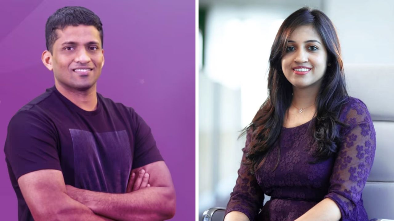 Byju Raveendran, his co-founder and wife Divya Gokulnath, and his brother Riju Raveendran have decided to skip the meeting. (Image source: CNBC-TV18 and News18)